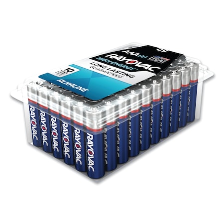 Rayovac AA Alkaline Battery, 60 PK, 1.5VDC 81560PPK